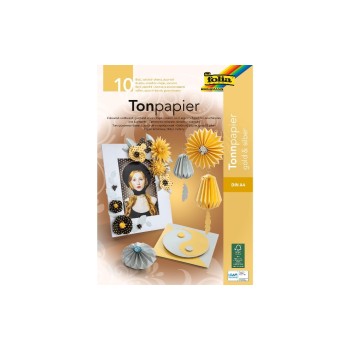 Folia Tonpapier A4, 10 Blatt, gold/silver