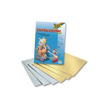 Folia Fotokarton A4, 10 Blatt, gold/silver