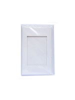 Folia Passepartouts-Karten 220g/m2 eckig, 3 Stück, 11 x 18 cm, white