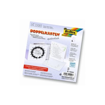 Folia Doppelkarten quadratisch 220 g/m2, 5 Stück, 13.5 x 13.5 cm, blanc Folia Doppelkarten quadratisch 220 g/m2, 5 Stück, 13.5 x 13.5 cm, blanc