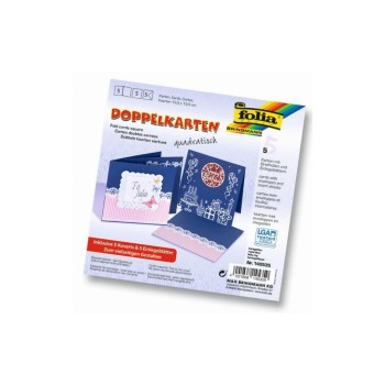 Folia Doppelkarten quadratisch 220 g/m2, 5 Stück, 13.5 x 13.5 cm, königsbleu Folia Doppelkarten quadratisch 220 g/m2, 5 Stück, 13.5 x 13.5 cm, königsbleu
