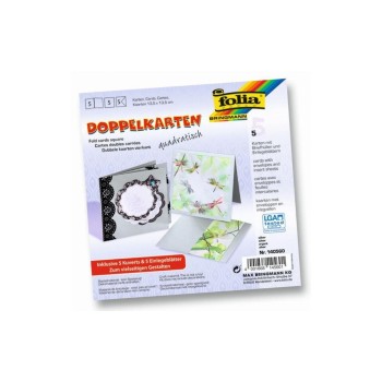 Folia Doppelkarten quadratisch 220 g/m2, 5 Stück, 13.5 x 13.5 cm, argent Folia Doppelkarten quadratisch 220 g/m2, 5 Stück, 13.5 x 13.5 cm, argent