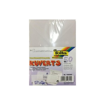 Folia Enveloppes légèrement transparentes, 115 g/m2, 50 Stück, 11 x 15.5 cm, blanc Folia Enveloppes légèrement transparentes, 115 g/m2, 50 Stück, 11 x 15.5 cm, blanc