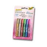 Folia Glitter Glue 6er, Set with 6 Klebestifte à 9.5ml