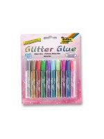 Folia Glitter Glue 10er, Set mit 10 Klebestifte à 9.5ml