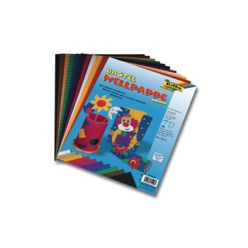 Folia Wellpappe 10-farbig sortiert, 10 Blatt, 25x35 cm