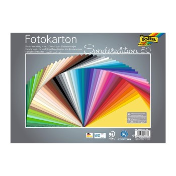 Folia Fotokarton 50er Pack sortiert, 50 Stück, 25x35cm