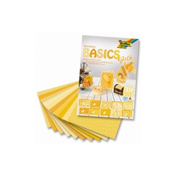 Folia Bloc de papier à motif Basics jaunir