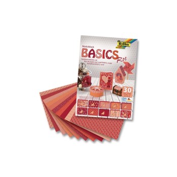 Folia Bloc de papier à motif Basics rouge
