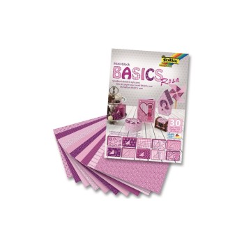 Folia Bloc de papier à motif Basics rose