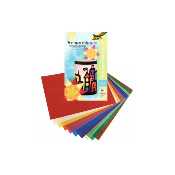 Folia Transparentpapier sortiert, 10 Blatt, 18.5x29.7cm