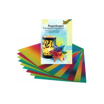 Folia Transparentpapier Regenbogen, 10 Blatt, 22x32cm