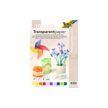 Folia Transparentpapier extra stark bunt, 10 Blatt, 21x29.7cm