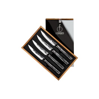 Forged 4tlg. Brute Steakmesserset, Japanstahl 440C, 58 HRC