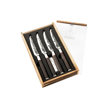Forged 4tlg. Sebra Steakmesserset, Japanstahl 440C, 58 HRC
