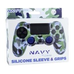 FR-TEC Housse de protection PS4 Silicone Skin + Grips Camo Navy