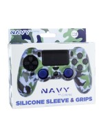 FR-TEC PS4 Silicon Skin+Grips Camo Navy, Grips, Hülle, PS4