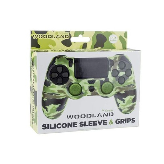 FR-TEC Housse de protection PS4 Silicone Skin + Grips Camo Woodland