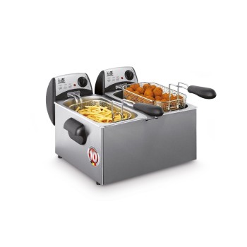 FRITEL Friteuse à zone froide FR1355 DUO Acier inoxydable 2 x 2 200 W argenté FRITEL Friteuse à zone froide FR1355 DUO Acier inoxydable 2 x 2 200 W argenté
