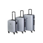 KOOR Set de valises de voyage 3 pièces, gris argenté