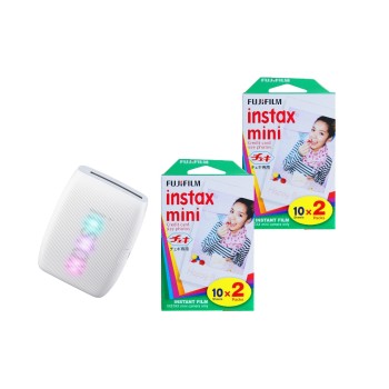Fujifilm Instax Mini Link3 Clay White  KIT, with 2 x Duo Pack
