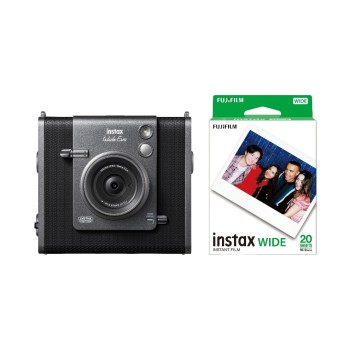 Fujifilm Appareil photo Instax Wide Evo avec 1 paquet de film Duo Noir