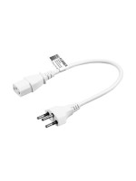 F.power Netzcable C13-T12 0.2m ws, 230V, white, 0.2m