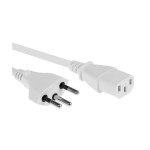 F.power Netzkabel C13-T12 1.8m ws, 230V, H05VV-F 3G0.75, weiss (0/50)