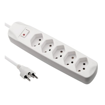 FURBER.power multi-socket 5xT13, white, with switch, 1.5m cable H05VV-F 3G1 FURBER.power multi-socket 5xT13, white, with switch, 1.5m cable H05VV-F 3G1