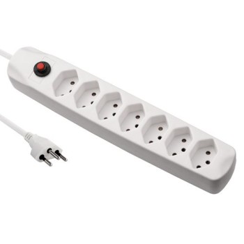 FURBER.power Steckerleiste 7xT13, white, ohne Schalter, 1.5m cable H05VV-F 3G1 FURBER.power Steckerleiste 7xT13, white, ohne Schalter, 1.5m cable H05VV-F 3G1