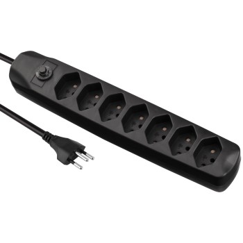 FURBER.power Steckerleiste 7xT13, black, ohne Schalter, 1.5m cable H05VV-F 3G1 FURBER.power Steckerleiste 7xT13, black, ohne Schalter, 1.5m cable H05VV-F 3G1