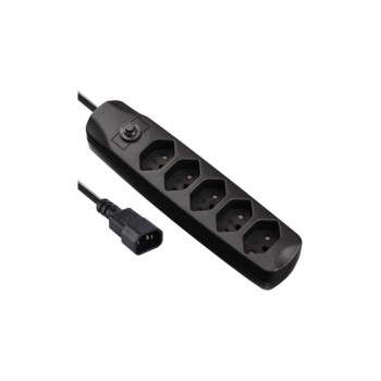 FURBER.power USV-Steckerleiste 5x T13, black , C14 Stecker, ohne Schalter, 2m FURBER.power USV-Steckerleiste 5x T13, black , C14 Stecker, ohne Schalter, 2m