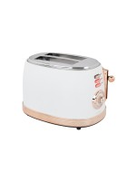 FURBER Retro Toaster white, 2 Schlitz, 850W, white/Rosegold