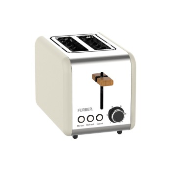 FURBER Toaster Creu/Holz, 2 Schlitz, 850W, Creu/Edelstahl/Holz FURBER Toaster Creu/Holz, 2 Schlitz, 850W, Creu/Edelstahl/Holz