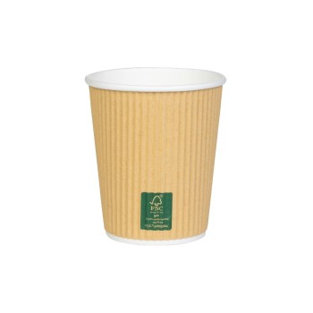 FURBER Becher Papier 270ml geriffelt, 270ml, 50 Stück, Papier, PE beschichtet FURBER Becher Papier 270ml geriffelt, 270ml, 50 Stück, Papier, PE beschichtet