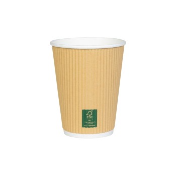 FURBER Becher Papier 400ml geriffelt, 400ml, 50 Stück, Papier, PE beschichtet FURBER Becher Papier 400ml geriffelt, 400ml, 50 Stück, Papier, PE beschichtet