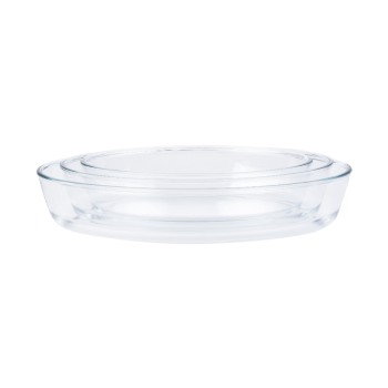 FURBER Auflaufform-Set 3tlg. Oval, Glas,1.6L+2.4L+3L