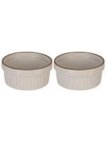 FURBER Services de plats en cocotte 2 pièces, 290 ml Rond, Blanc sable
