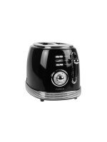 FURBER Retro Toaster black , 2 Schlitz, 850W, black /silver