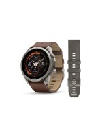GARMIN Fenix 9 Pro inReach Bracelet en cuir Titan et noyer, 51 mm