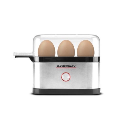 Gastroback Cuiseur à œufs Design Mini 3 oeufs argentés