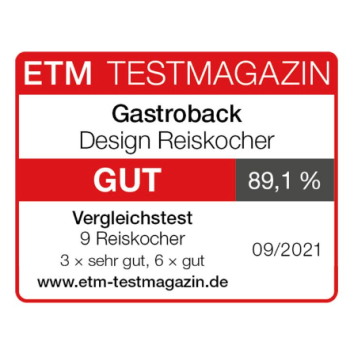 Gastroback Design Rice Cooker, capacity of 3 litres, non-stick coating