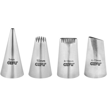 GEFU Spritztüllenset DECORE, Edelstahl, 4 Stück im Set