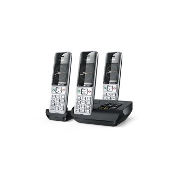 Gigaset Téléphone sans fil Comfort 500A Trio Noir/Argenté