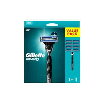 Gillette Mach3 Systemklingen 8er, plus Handstück Gillette Mach3 Systemklingen 8er, plus Handstück