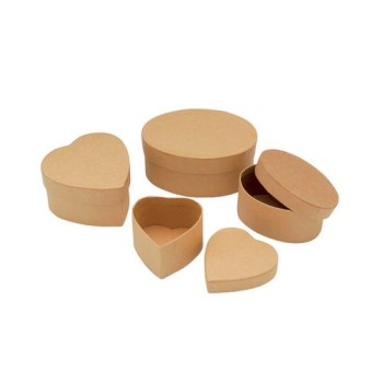 Glorex Pappe Mini-Boxen-Set, 2 x oval, 2 x Herzen Glorex Pappe Mini-Boxen-Set, 2 x oval, 2 x Herzen