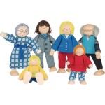 Biegepuppen City Familie, H= 9-11 cm, Holz, 6 Teile