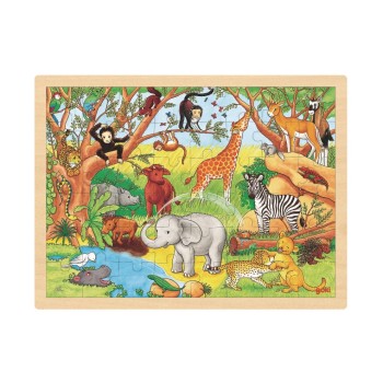 Einlegepuzzle Afrika, 40 x 30 x 0,8 cm, Sperrholz, 48 Teile, Einlegepuzzle Afrika, 40 x 30 x 0,8 cm, Sperrholz, 48 Teile,