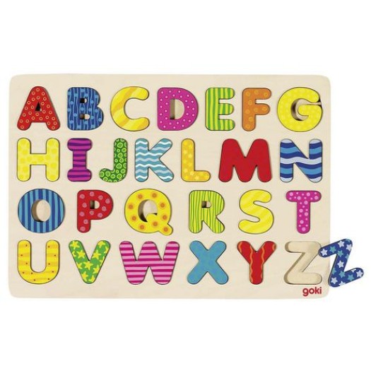 Goki Puzzle en bois Puzzle de l'alphabet Goki