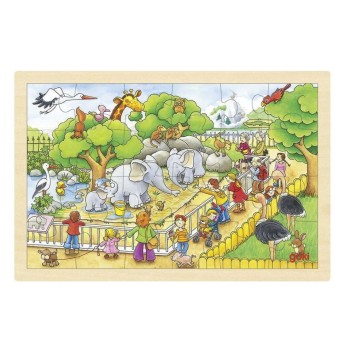 Goki Einlegepuzzle Zoobesuch, 30 x 20 x 0,8 cm, Holz, 24 Teile Goki Einlegepuzzle Zoobesuch, 30 x 20 x 0,8 cm, Holz, 24 Teile